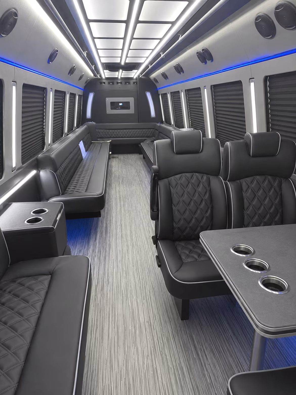 homestead 25 passenger party bus inside