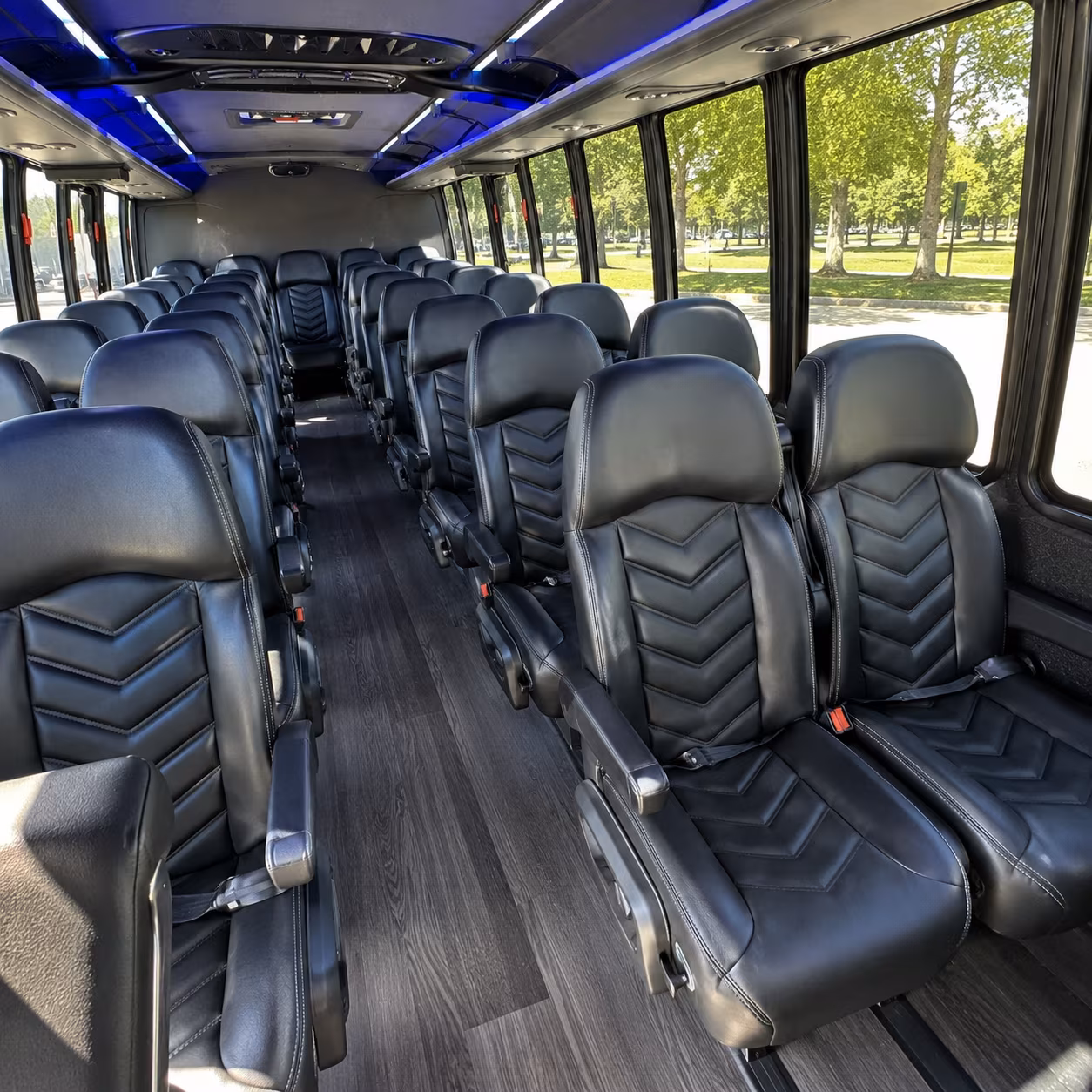 homestead 28 passenger minibus inside