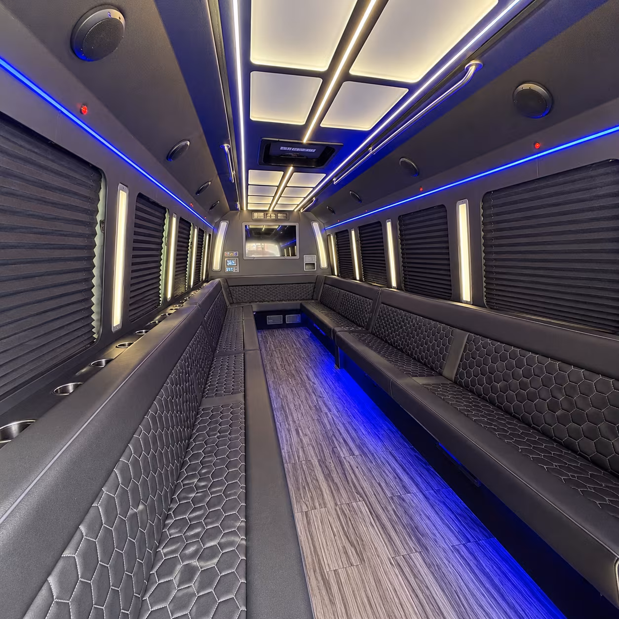 homestead 30 passenger party bus interior