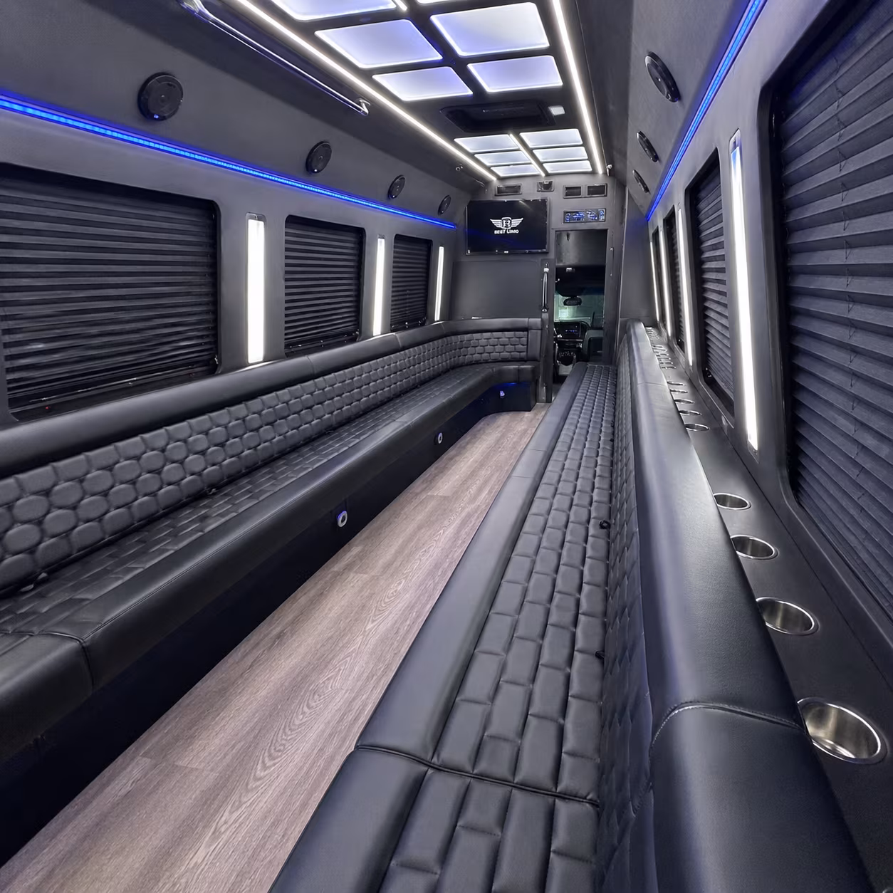 homestead party bus rental interior